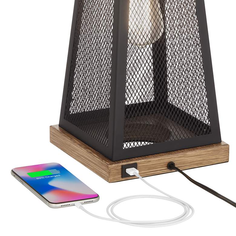 Image 5 Franklin Iron Works Barris 26 3/4" USB Table Lamp with LED Night Light more views