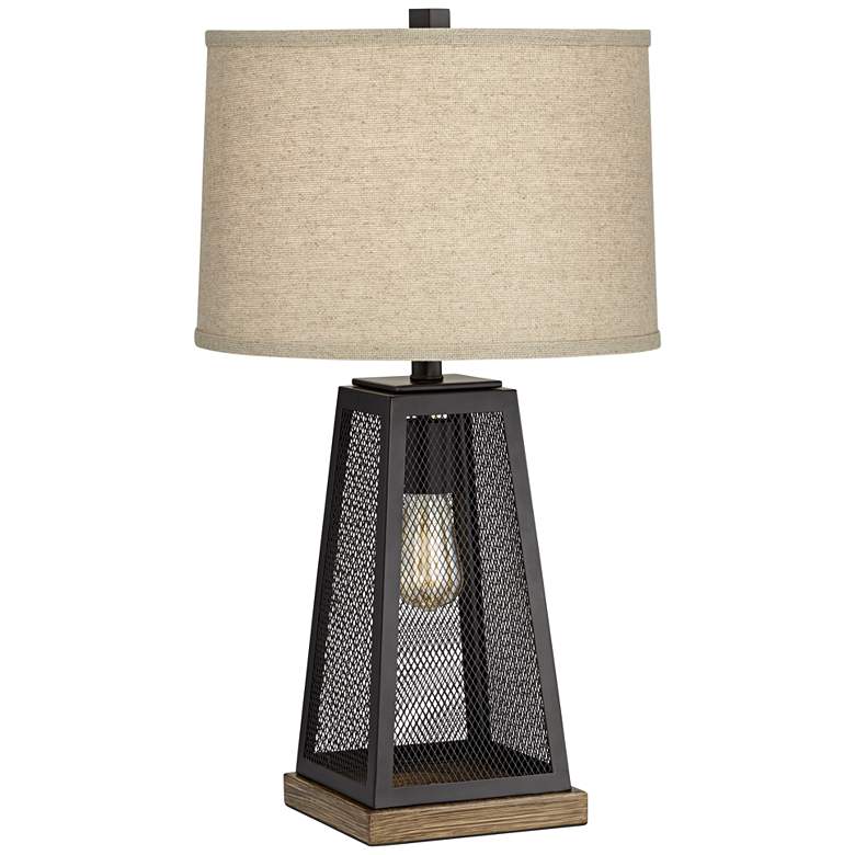 Image 3 Franklin Iron Works Barris Metal USB Lamp with LED Night Light and Dimmer
