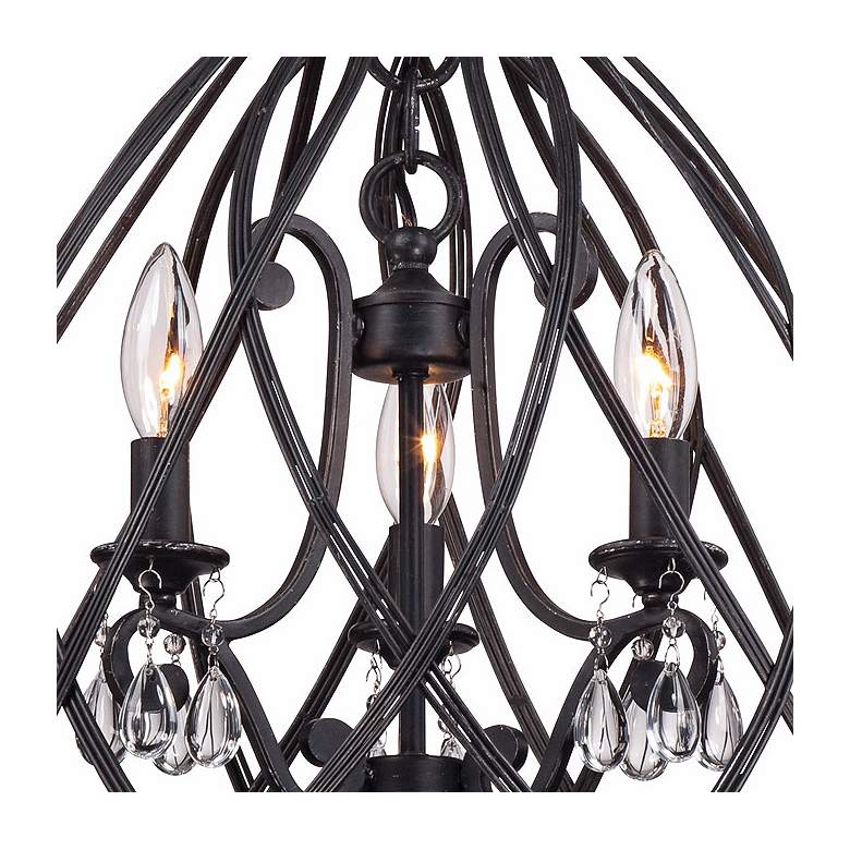 Image 3 Franklin Iron Works Bell Cage 22" High Metal Mini Chandelier more views