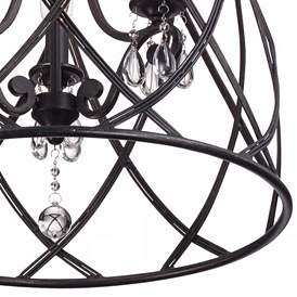 Image4 of Franklin Iron Works Bell Cage 22" High Metal Mini Chandelier more views