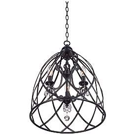 Image5 of Franklin Iron Works Bell Cage 22" High Metal Mini Chandelier more views