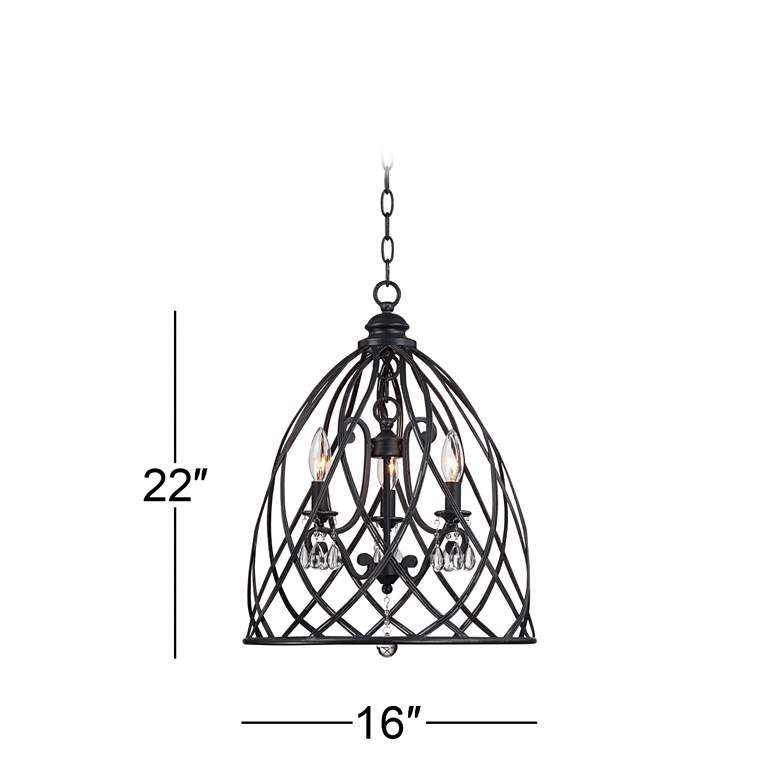 Image 6 Franklin Iron Works Bell Cage 22" High Metal Mini Chandelier more views