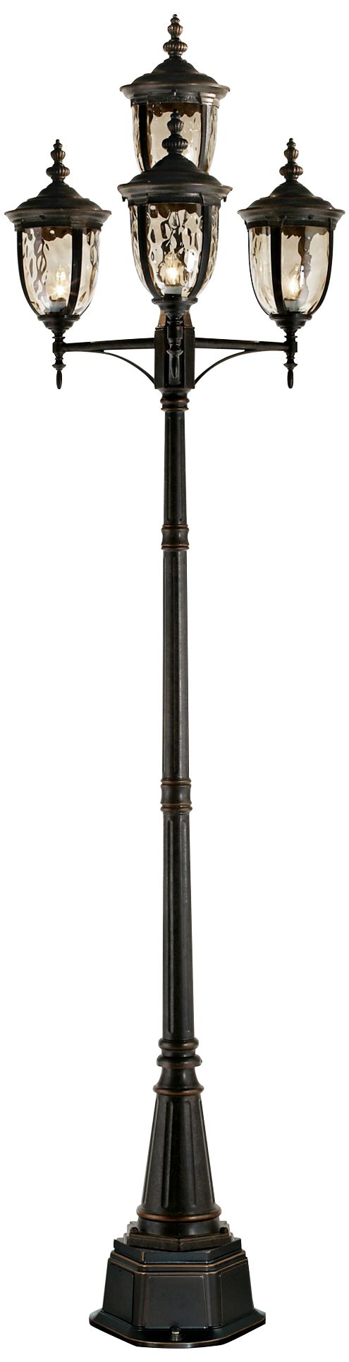 Image 2 Franklin Iron Works Bellagio 102" Bronze Outdoor 4-Lt Street Lantern