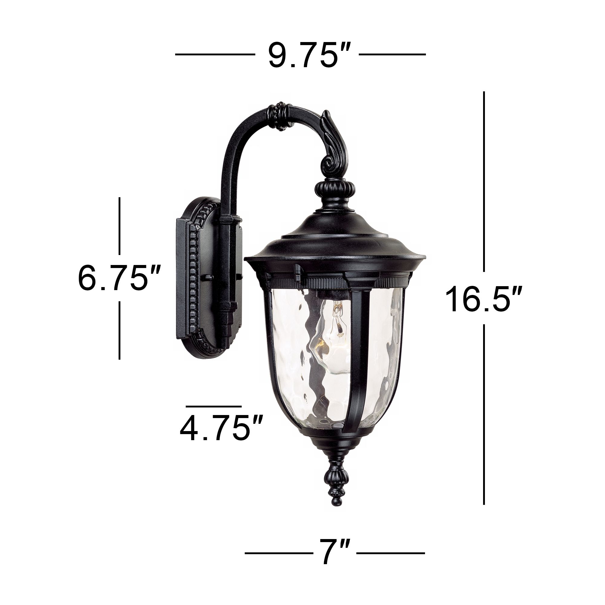 Image 6 Franklin Iron Works Bellagio 16 1/2" Black Downbridge Outdoor Lt more views