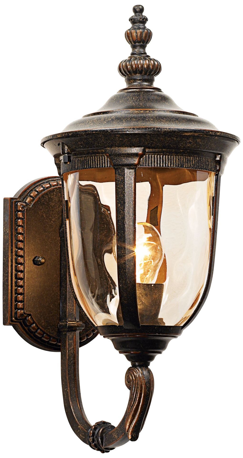 Franklin Iron Works Bellagio 16 1/2" Bronze Upbridge Arm Outdoor Light