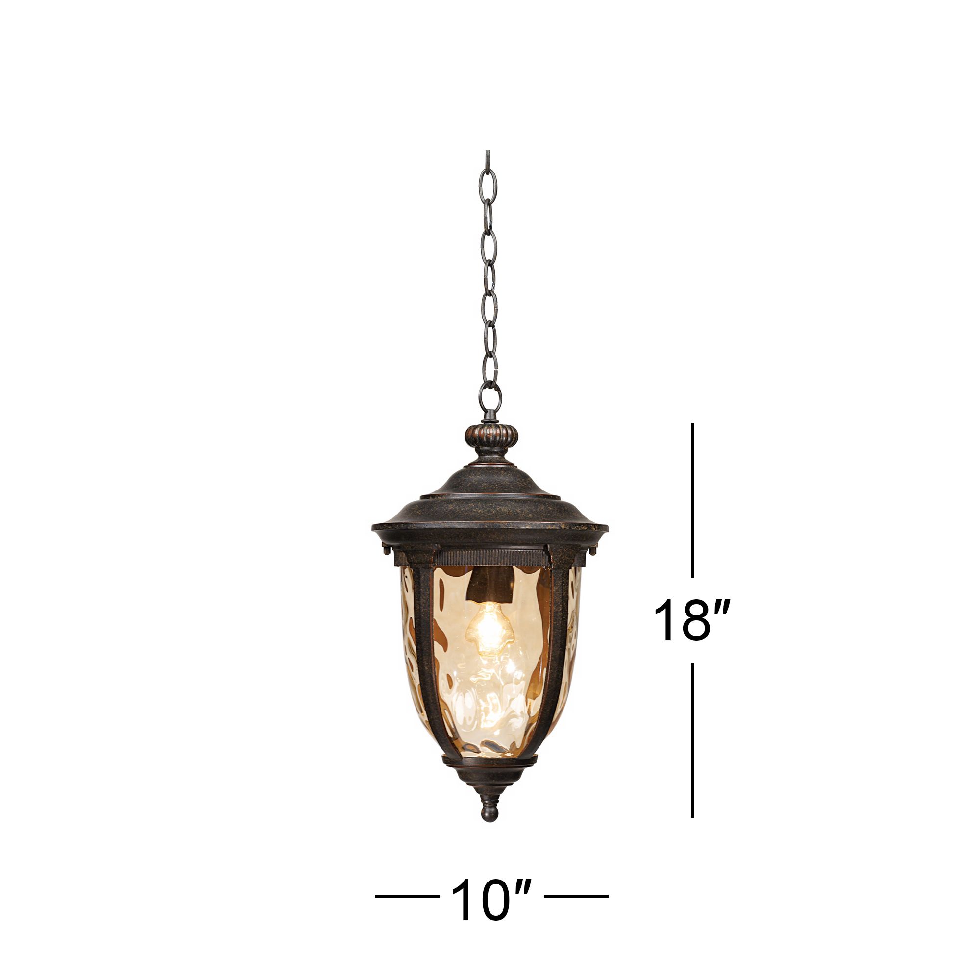 Image 7 Franklin Iron Works Bellagio 18" High Bronze Outdoor Hanging Light more views