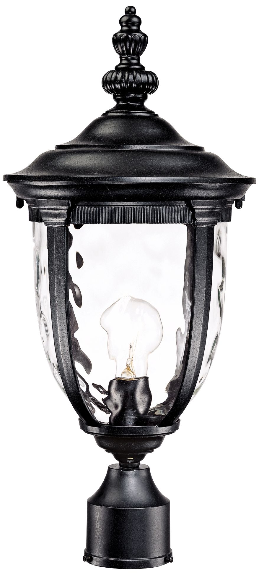 Image 3 Franklin Iron Works Bellagio 21 1/4" Textured Black Outdoor Post Light