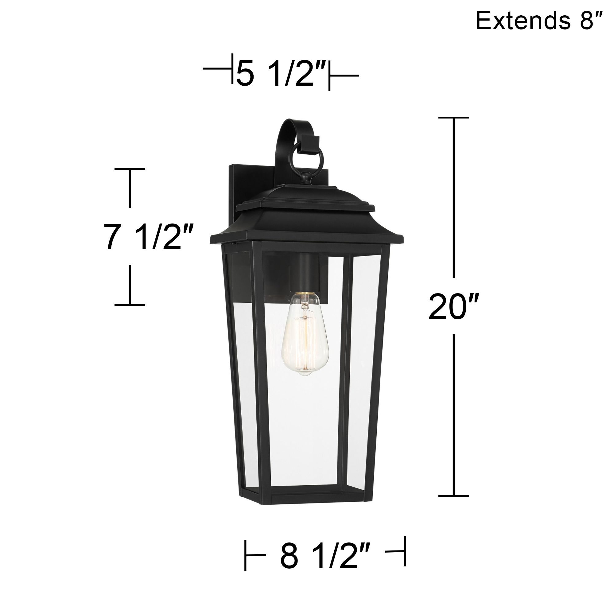 Franklin Iron Works Bellis Verde 20" Textured Black Outdoor Wall Light