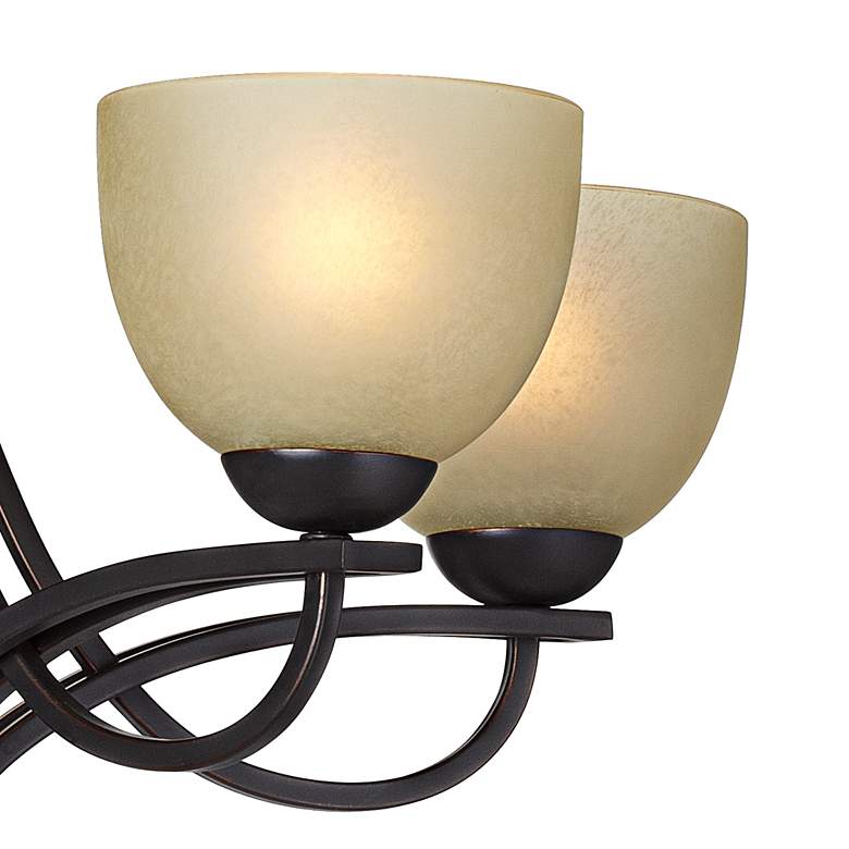 Image 3 Franklin Iron Works Bennington 26" Italian Bronze 5-Light Chandelier more views