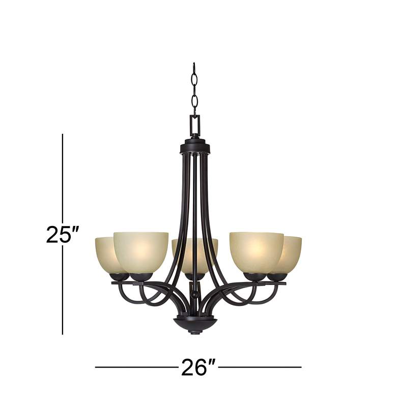 Image 6 Franklin Iron Works Bennington 26" Italian Bronze 5-Light Chandelier more views