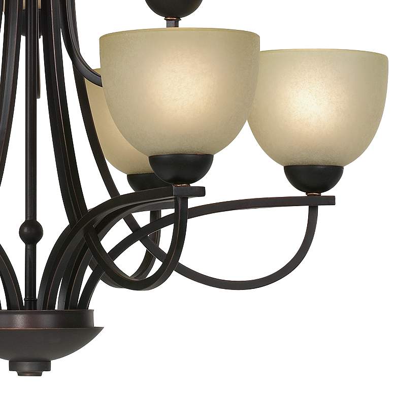 Image 5 Franklin Iron Works Bennington 31 inch Two Tier Bronze 9-Light Chandelier more views