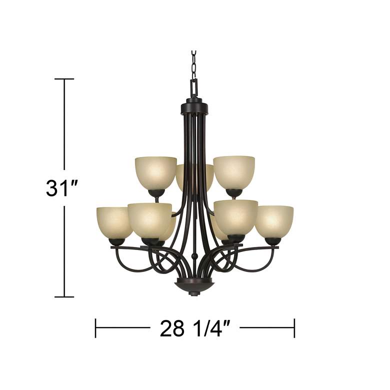 Image 6 Franklin Iron Works Bennington 31" Two Tier Bronze 9-Light Chandelier more views
