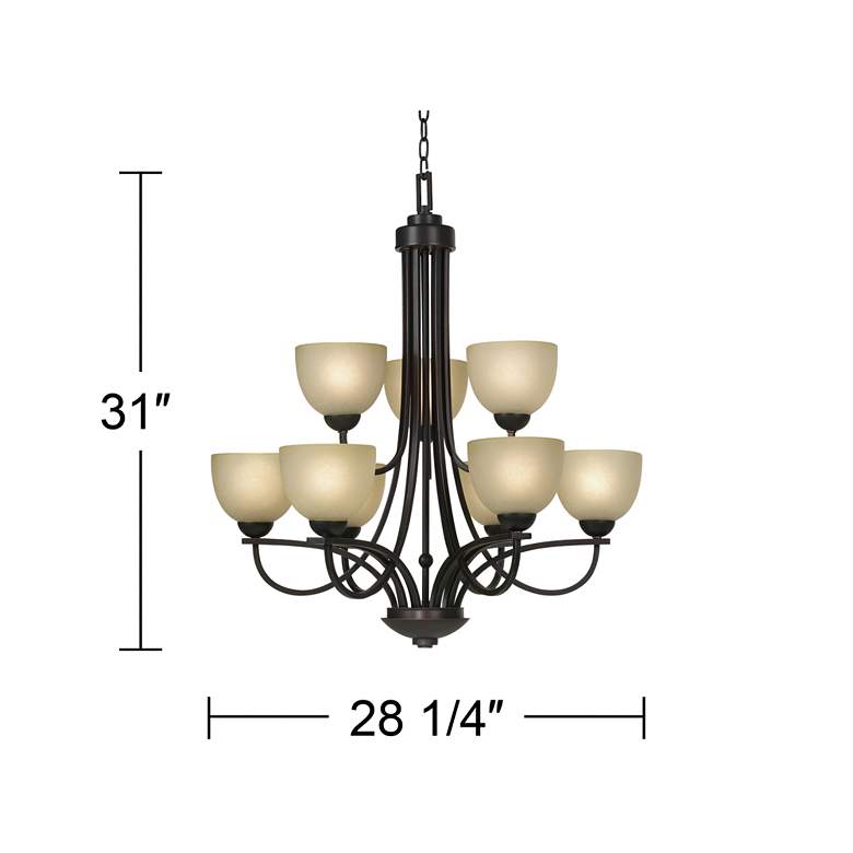 Image 6 Franklin Iron Works Bennington 31 inch Two Tier Bronze 9-Light Chandelier more views