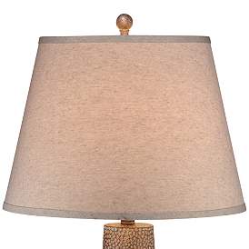 Image4 of Franklin Iron Works Bentley Brown Leaf Hammered Pot Table Lamps Set of 2 more views