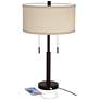 Thumbnail3 of Franklin Iron Works Bernie 25" Bronze USB Table Lamps Set of 2 more views