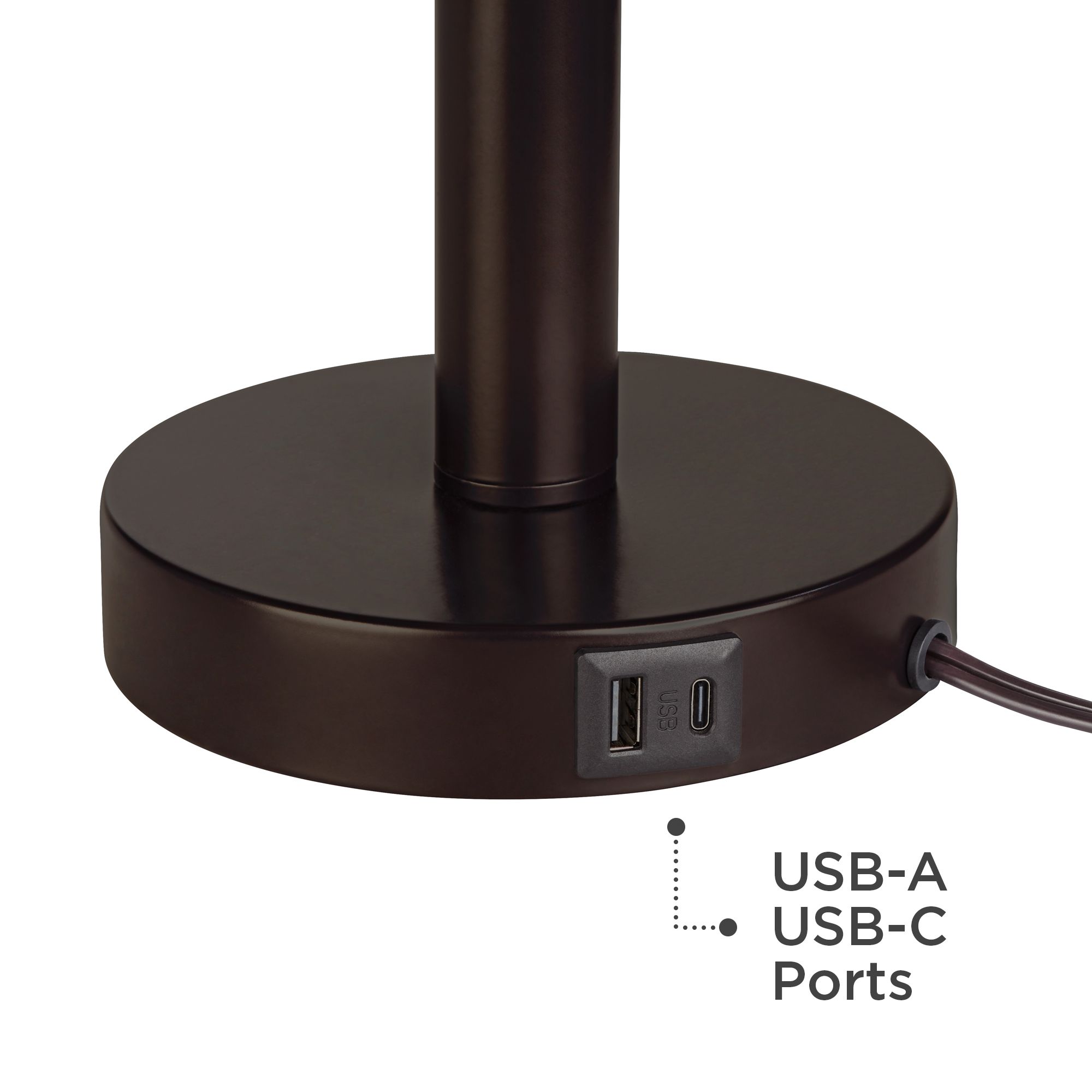 Image 6 Franklin Iron Works Bernie 26" Bronze USB Lamps with Acrylic Risers more views