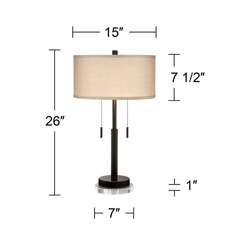 Image 6 Franklin Iron Works Bernie 26" Bronze USB Lamps with Acrylic Risers more views