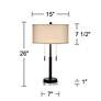 6_Franklin Iron Works Bernie 26" Bronze USB Lamps with Acrylic Risers more views