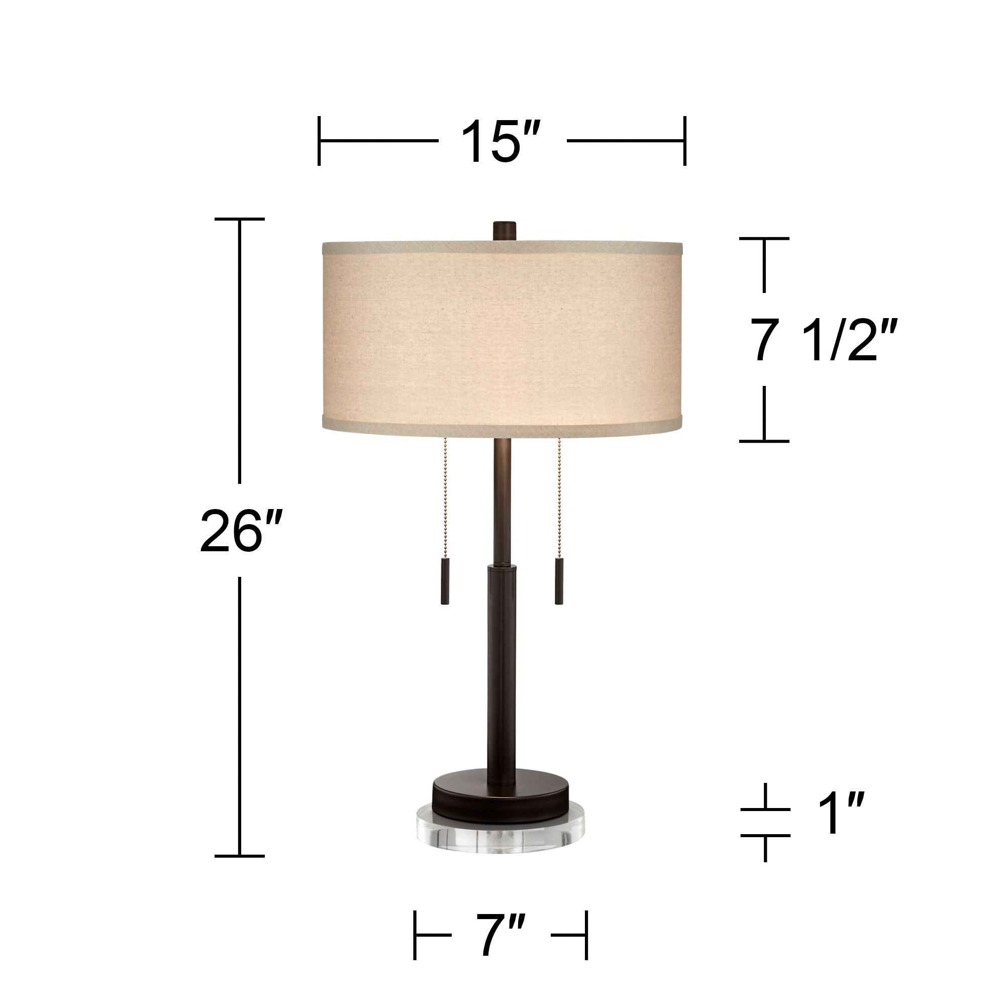 Image 7 Franklin Iron Works Bernie 26" Bronze USB Lamps with Acrylic Risers more views