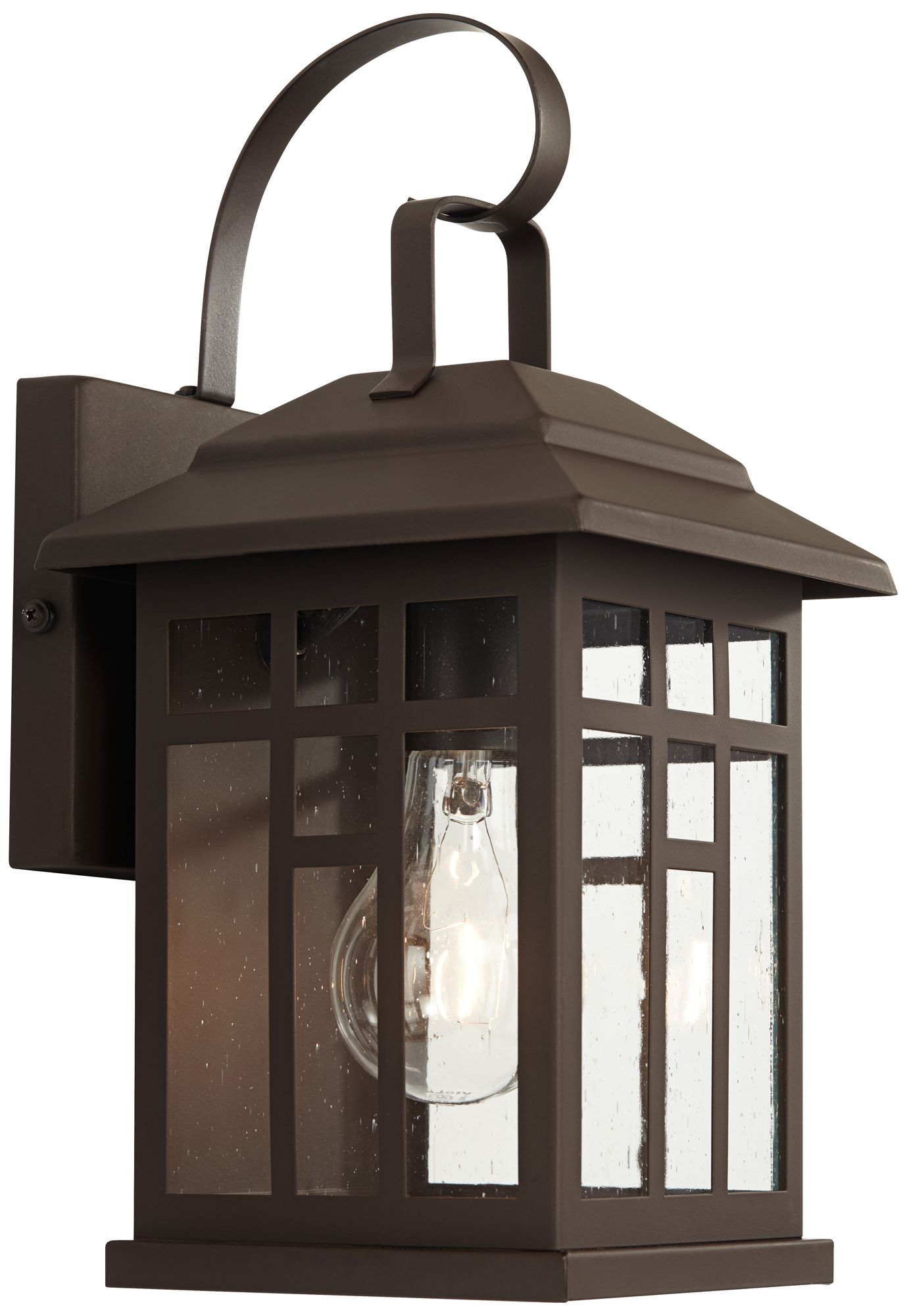 Franklin Iron Works Bester 12 1/2" Bronze Lantern Wall Lights Set of 2 in scene