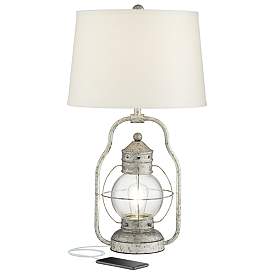 Image2 of Franklin Iron Works Bodie 26" Lantern Night Light USB Table Lamp
