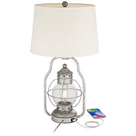 Image3 of Franklin Iron Works Bodie 26" Lantern Night Light USB Table Lamp more views