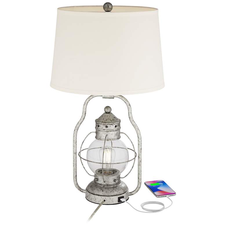 Image 3 Franklin Iron Works Bodie 26" Lantern Night Light USB Table Lamp more views
