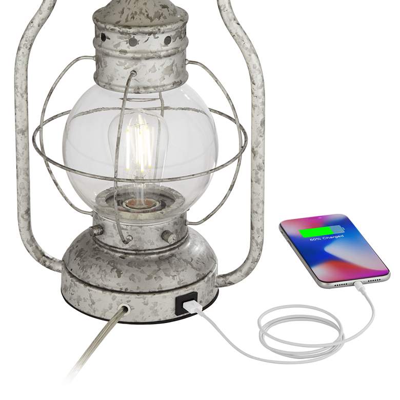 Image 4 Franklin Iron Works Bodie 26 inch Lantern Night Light USB Table Lamp more views