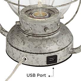 Image5 of Franklin Iron Works Bodie 26" Lantern Night Light USB Table Lamp more views