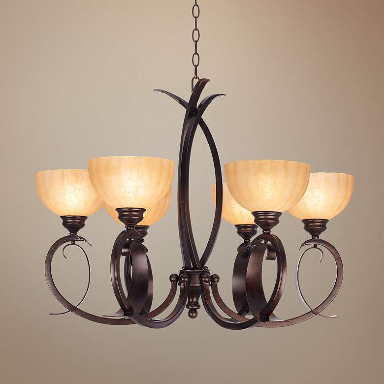 Image 1 Franklin Iron Works&#8482; Bold Curves 31 1/2 inch Wide Chandelier