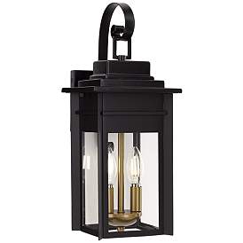 Image2 of Franklin Iron Works Bransford 17" High Black-Brass Outdoor Wall Light