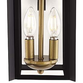 Image4 of Franklin Iron Works Bransford 17" High Black-Brass Outdoor Wall Light more views