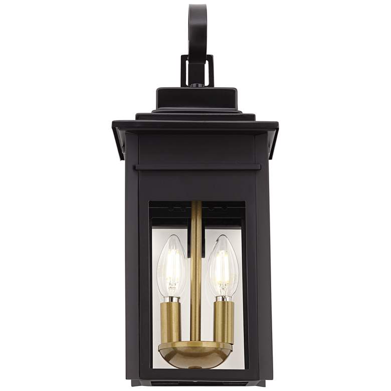 Image 5 Franklin Iron Works Bransford 17" High Black-Brass Outdoor Wall Light more views