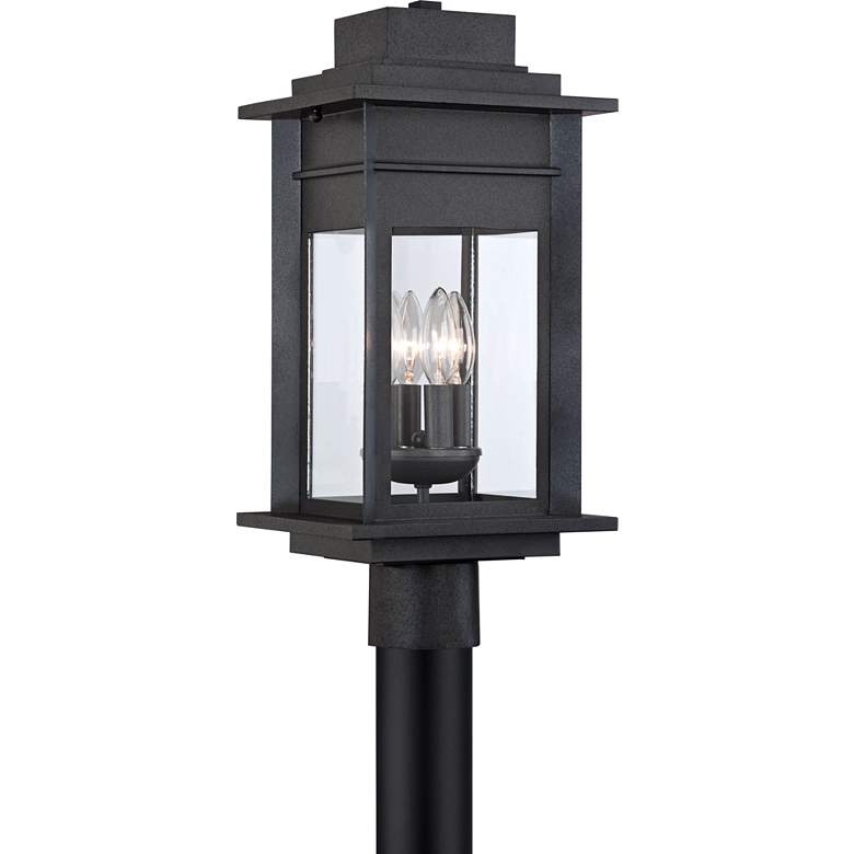 Image 2 Franklin Iron Works Bransford 19 1/2" Black-Gray Outdoor Post Light