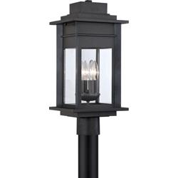 Franklin Iron Works Bransford 19 1/2&quot; Black-Gray Outdoor Post Light