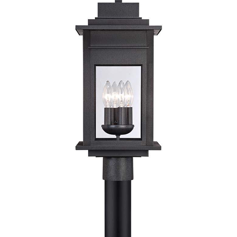 Image 3 Franklin Iron Works Bransford 19 1/2 inch Black-Gray Outdoor Post Light more views