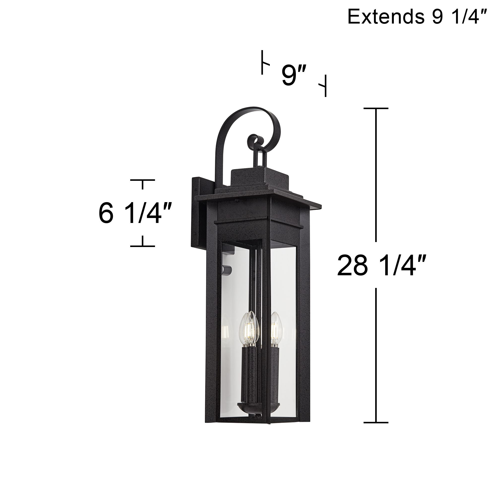 Franklin Iron Works Bransford 28 1/4" Black-Gray Outdoor Wall Light in scene