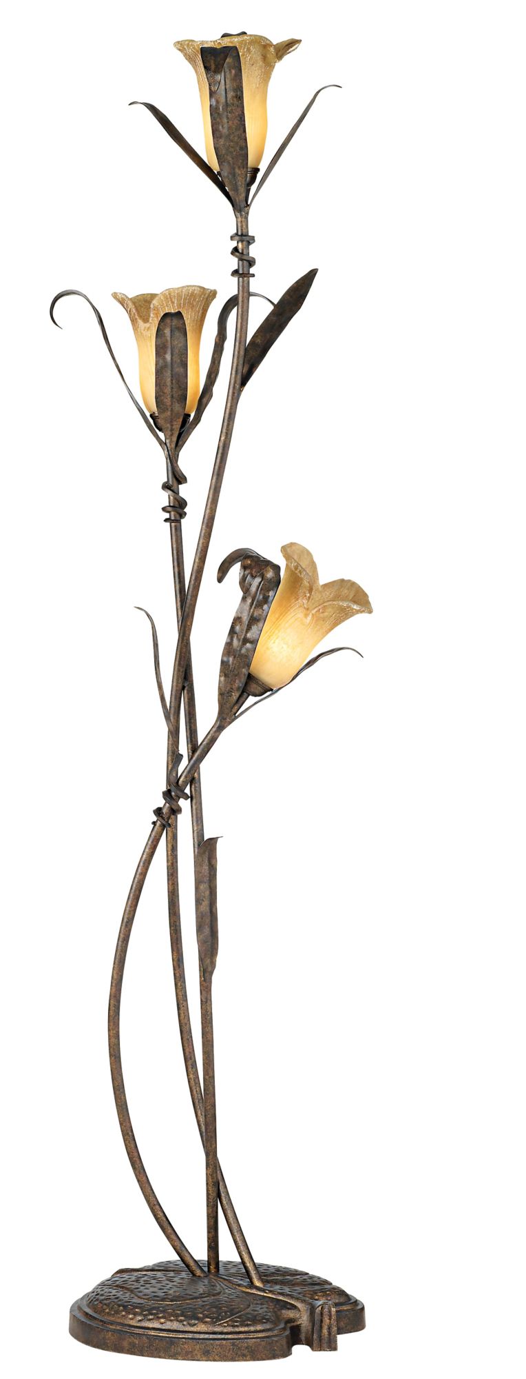 franklin iron works intertwined lilies floor lamp