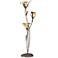 Franklin Iron Works Bronze Gold Intertwined Lilies Floor Lamp w/ USB Dimmer