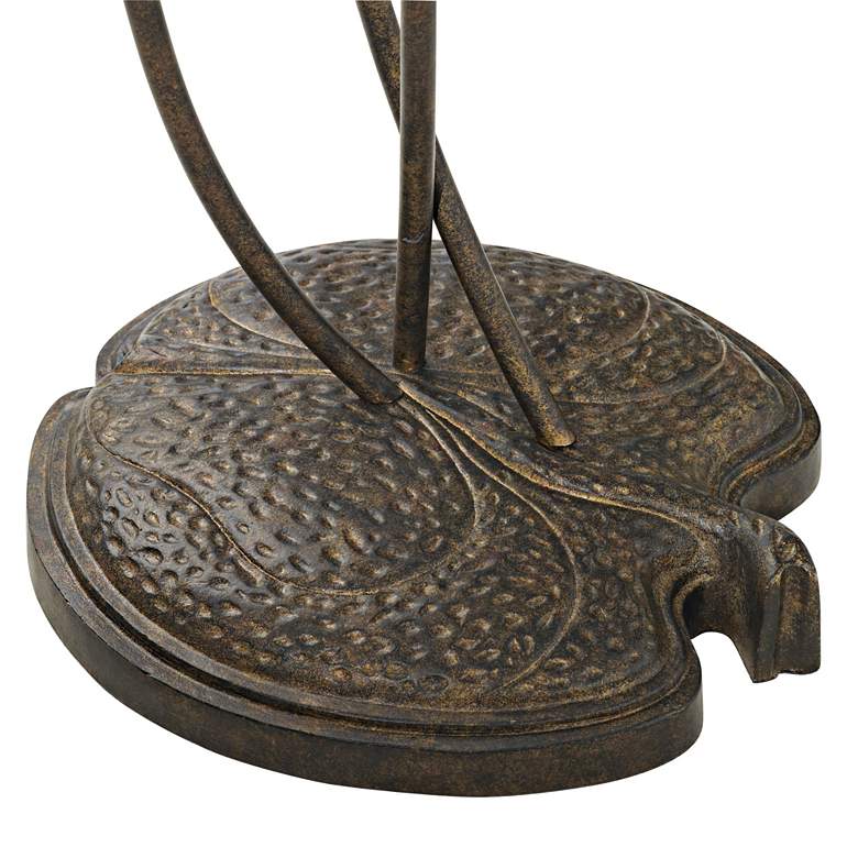 Image 4 Franklin Iron Works Bronze Gold Intertwined Lilies Floor Lamp w/ USB Dimmer more views