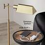 6_Franklin Iron Works Bronze Gold Intertwined Lilies Floor Lamp w/ USB Dimmer more views