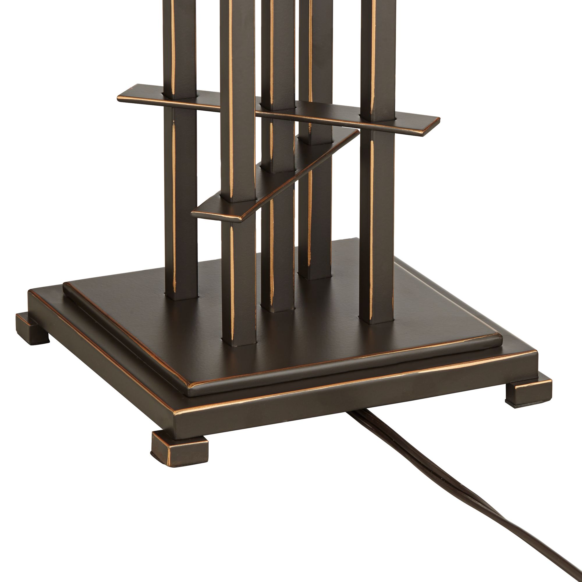 Image 7 Franklin Iron Works Bronze Planes 'n' Posts 23 1/2" Table Lamp more views