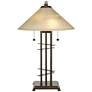 Franklin Iron Works Bronze Planes &#39;n&#39; Posts 23 1/2" Table Lamp