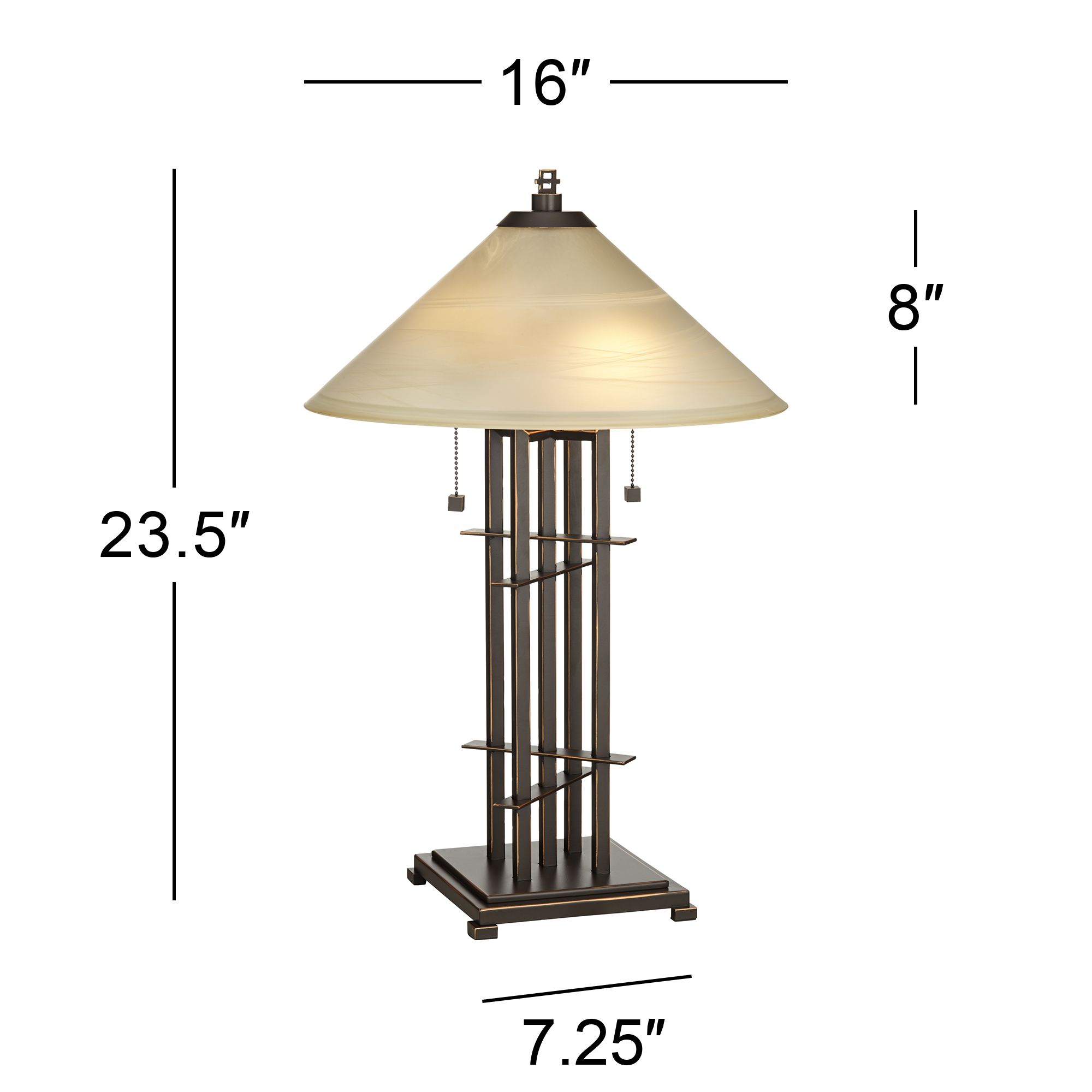 Franklin Iron Works Bronze Planes 'n' Posts 23 1/2" Table Lamp