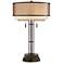 Franklin Iron Works Bronze Table Lamp with USB and Outlet Workstation Base