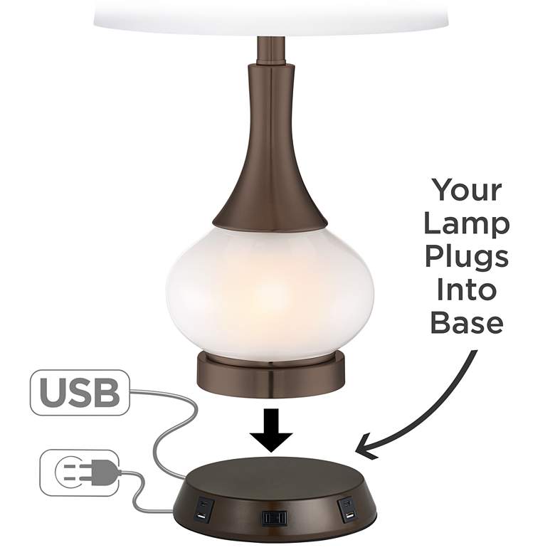 Image 3 Franklin Iron Works Bronze Table Lamp with USB and Outlet Workstation Base more views