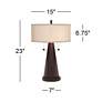 Franklin Iron Works Bronze USB Table Lamps With with Round Risers