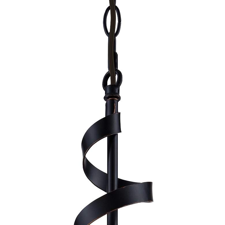 Image 4 Franklin Iron Works Bronzeador 7" Wide Spiral Ribbon Mini Pendant more views