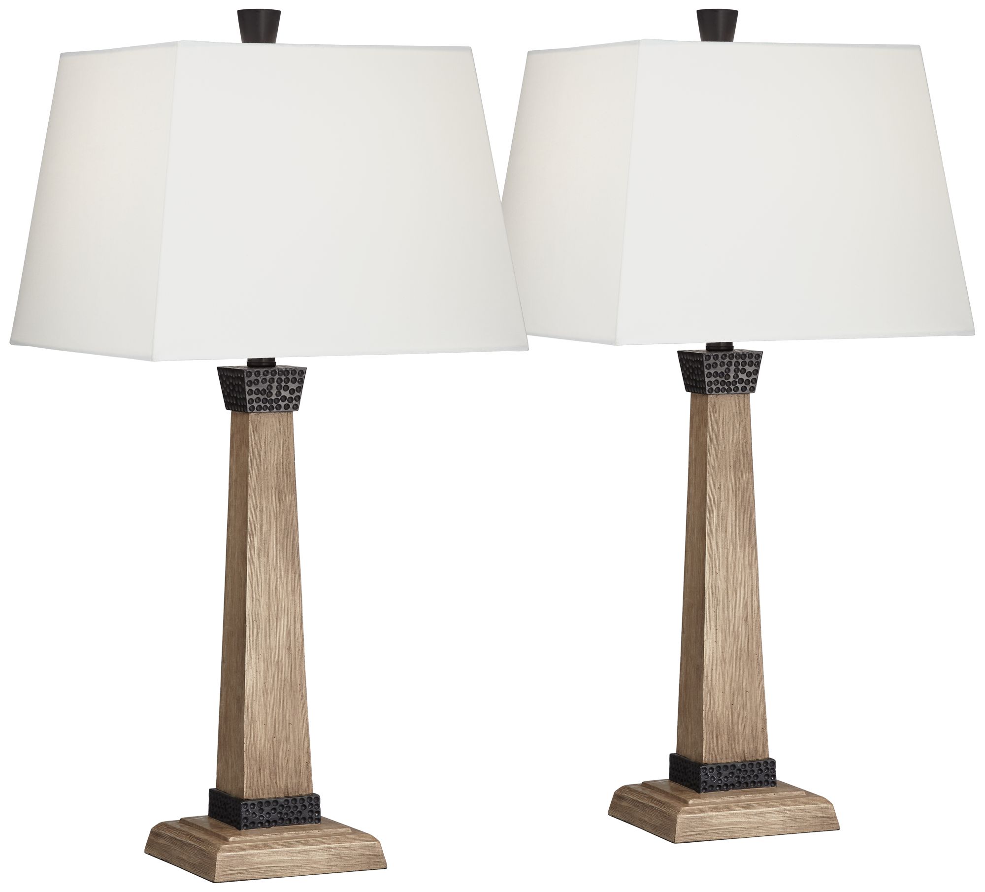 Image 2 Franklin Iron Works Buchan 29 1/2" Wood Pedestal Table Lamps Set of 2