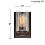 Franklin Iron Works Buford 8" High Wood-Bronze Rustic Wall Sconce